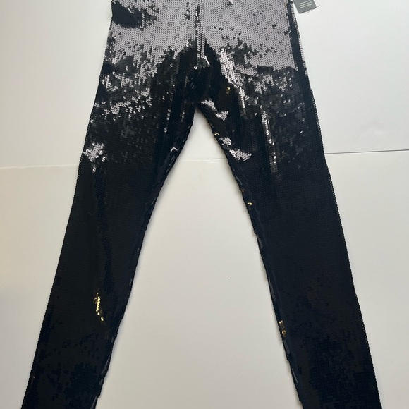 Express Shimmering Black Sequin Leggings - Picture 3 of 4